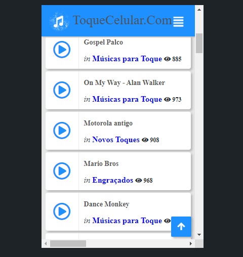 Site de download gratuito de toques celulares chamado Toquecelular.